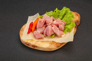 Raw pork meat for cooking