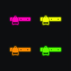 Bedroom Rack Furniture To Hang Things four color glowing neon vector icon