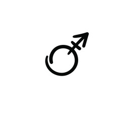 Hand drawn transgender symbol. Simple vector icon