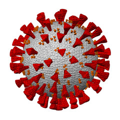 White and red coronavirus.