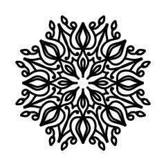 mandala, black and white, vintage ornament, ethnic pattern, logo, symbol