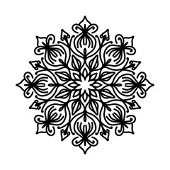 mandala, black and white, vintage ornament, ethnic pattern, logo, symbol
