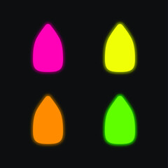 Almond four color glowing neon vector icon