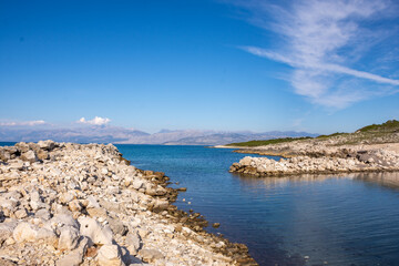 Fototapeta na wymiar beach and sea in summer in greece