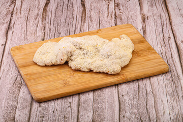Raw meat schnitzel for roast