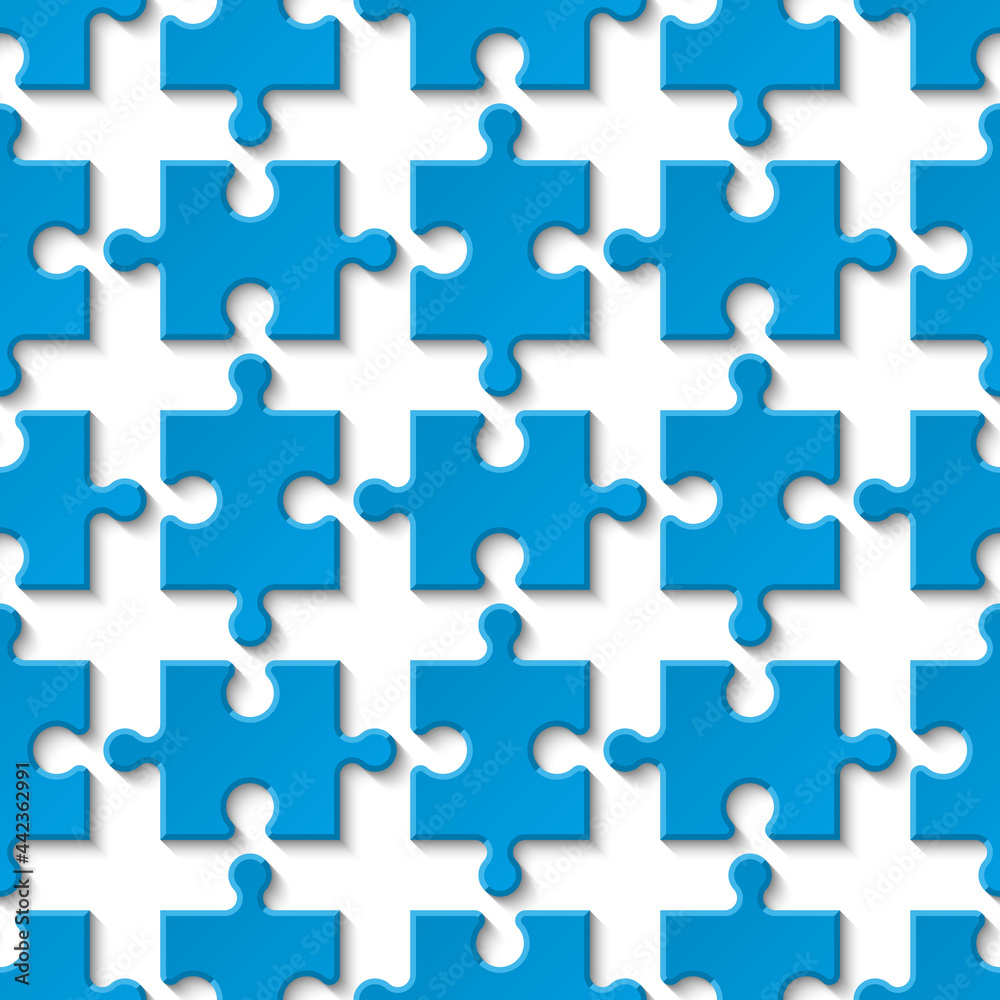 Aufkleber seamless background pattern. a lot of piece flat puzzle presentation. many step circle business card