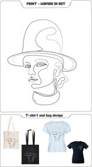 Woman in hut line face