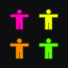 Accessability four color glowing neon vector icon