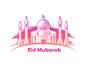 eid mubarak design with mosque. ramadan ramadhan eid mubarak, lebaran idul fitri fitr adha