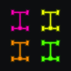 Axle four color glowing neon vector icon