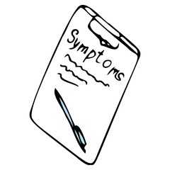 tablet for medical records with pen isolated on white background