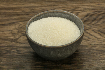 White sugar in the bowl