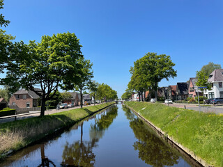 Fototapeta na wymiar Canal in Oosterwolde in Friesland