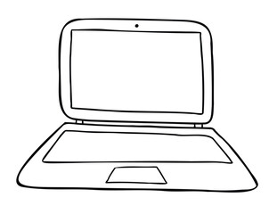 Cartoon vector illustration of laptop computer