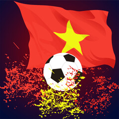 Art & Illustration football and flag of vietnam