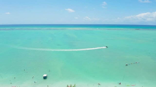 Drone Flight over Antunes beach in Alagoas, Maragogi, Brazil