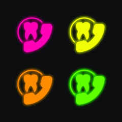 Appointment four color glowing neon vector icon