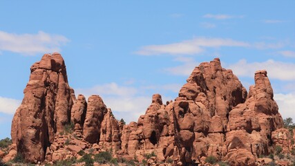 Beautiful Unique Rock Formations in Arches National Park Near Moab, Utah