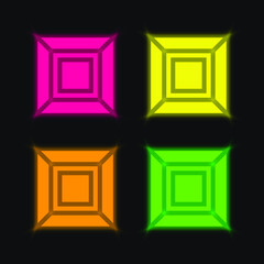 Art four color glowing neon vector icon