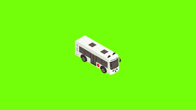 Panda school bus icon animation