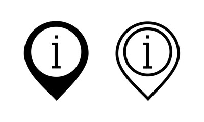 Map pin with information sign. Pointer with info and faq icon. Illustration vector