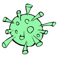 biological coronavirus icon on white isolated background