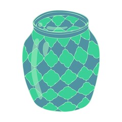 Jar with lid and pattern for decoration