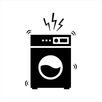 Washing Machine Problem Icon, Vector And Glyph