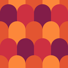 Seamless scales pattern. Japan traditional ornament. Ethnic embroidery. Repeated scallops. Fish scale. Repeat scallop shapes background. Vector tiles. Japanese sashiko uroko motif. Squama wallpaper