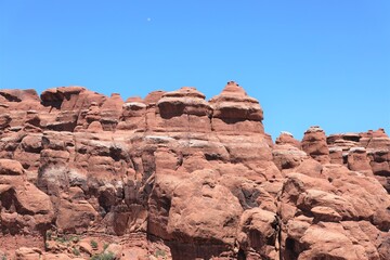 Beautiful Unique Rock Formations in Arches National Park Near Moab, Utah