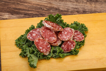 Iberian pork Fuet sausage slices