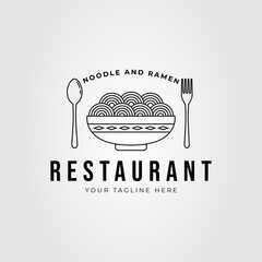 ramen, noodle restaurant and food logo vector illustration design