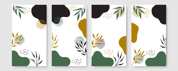 Collage contemporary floral seamless pattern. Modern exotic jungle fruits and plants illustration in vector. Orange floral bloom vector, hand-drawn beautiful illustration pattern with jungle leaves