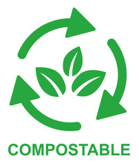 Obraz premium picto compost recyclage feuilles 8