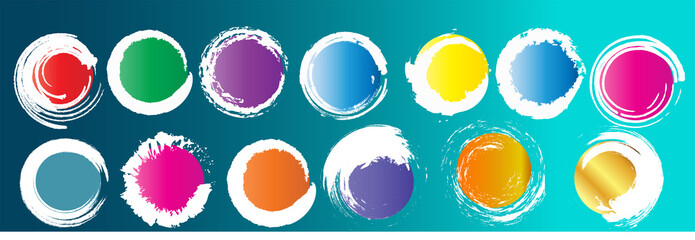 a collection of circles set of artistic chalk charcoal pencils with different color gradation patterns can be edited vector eps 10