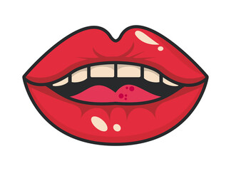 mouth pop art icon