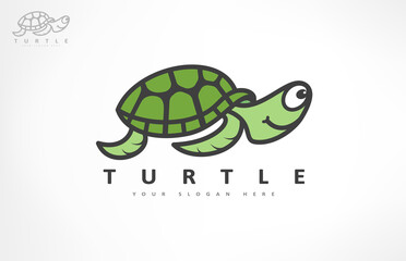 Turtle logo vector. Animal design.