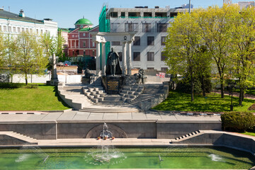Monument to the Russian Emperor Alexander II, opened in 2005 in Moscow in the park between Volkhonka street, Vsekhsvyatsky passage and Prechistenskaya embankment 