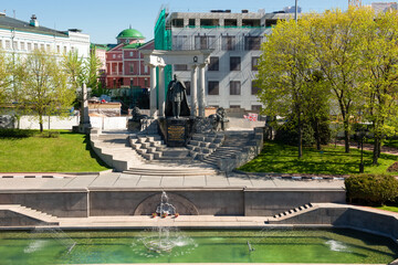 Monument to the Russian Emperor Alexander II, opened in 2005 in Moscow in the park between...