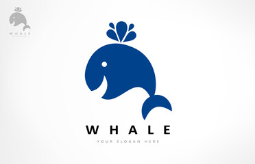 Whale logo vector. Animal marine mammals design.	