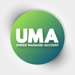 UMA - Unified Managed Account acronym, business concept background