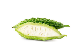 bitter gourd isolate on white background.