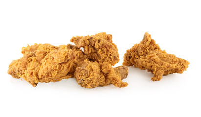 fried chicken isolate on white background.