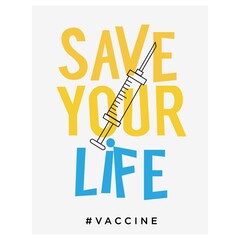 Vaccine poster design for corona virus protection. Healthy campaign flyer.