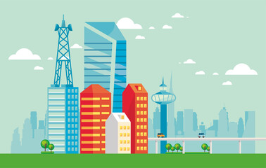Obraz premium smartcity urban scene