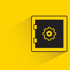 safe with shadow on yellow background