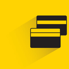 credit cards on yellow background