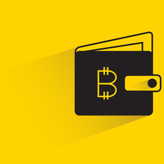 bitcoin wallet icon on yellow background