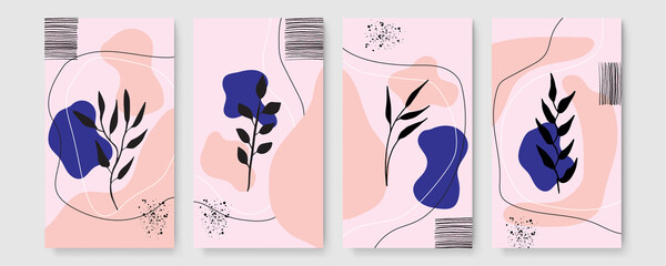 Beautiful collection of floral patterns. Holiday flower patterns for cards, invitations, package design