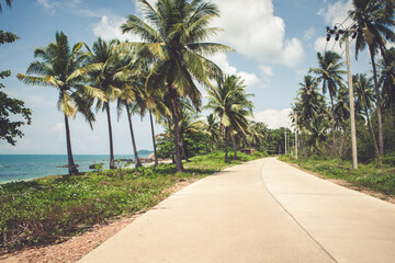 Open road by the sea